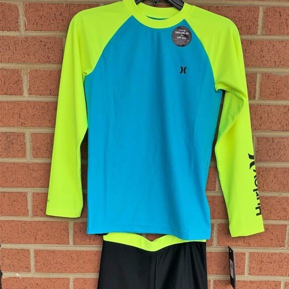 HURLEY Rash Guard 2pc Swimming Suit BOYS 6/7 NWT